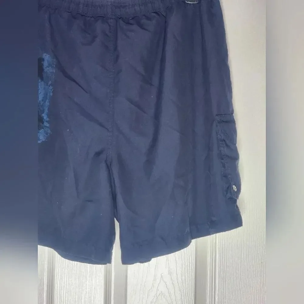 Puritan Floral Tropical Navy Blue Lined Swim Trunks Men’s Size 36/38